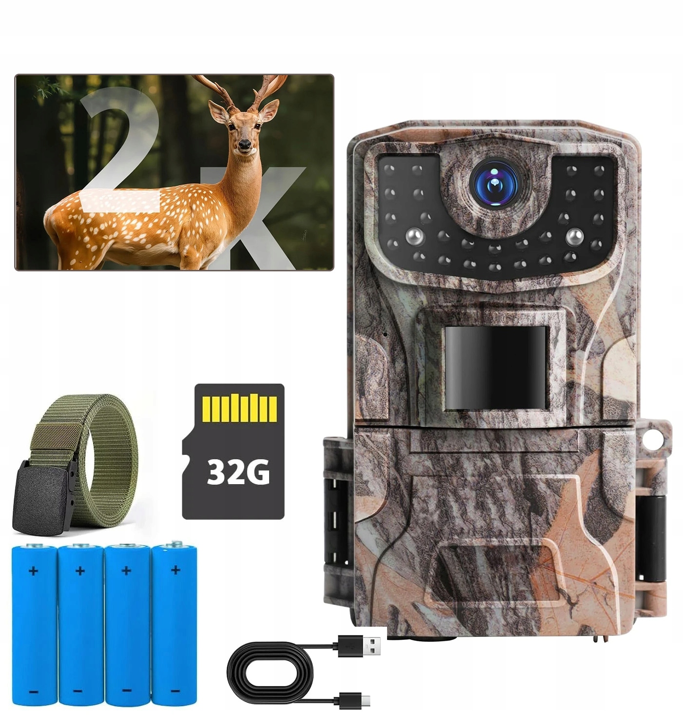 Fotopast Lesní Kamera 2K Ir 36MPX S Paměťovou Kartou 32 Gb