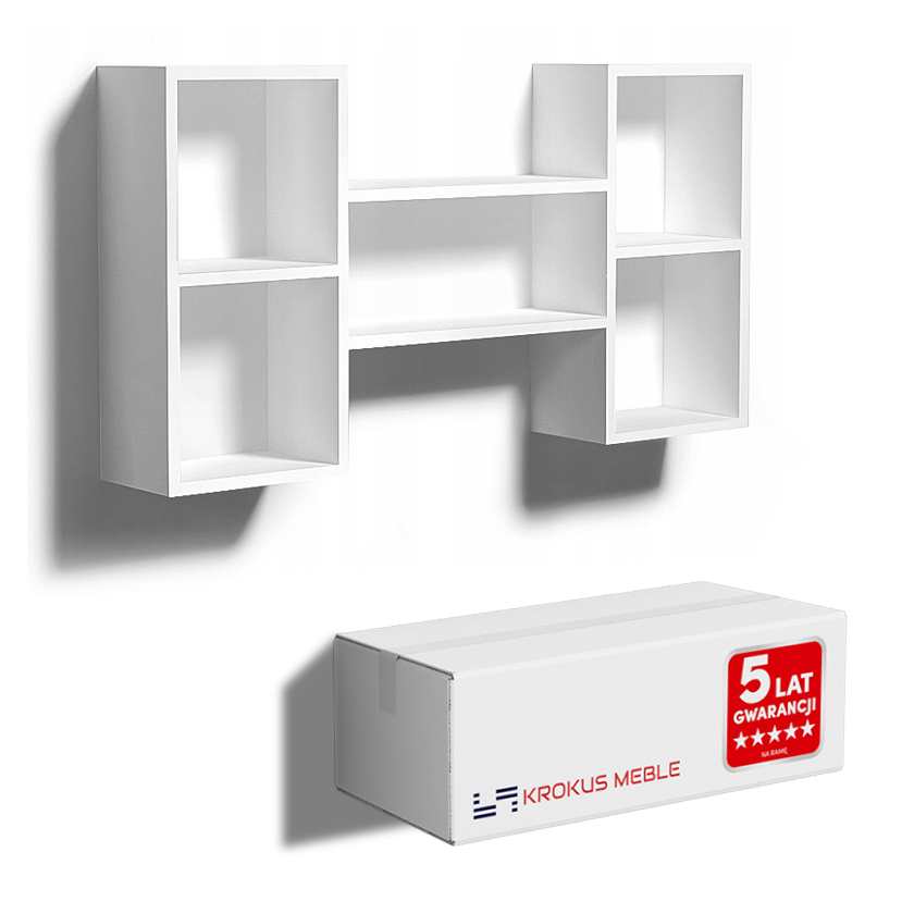 

Półka Wisząca do Salonu Regał Ścienny Biały Nr 21