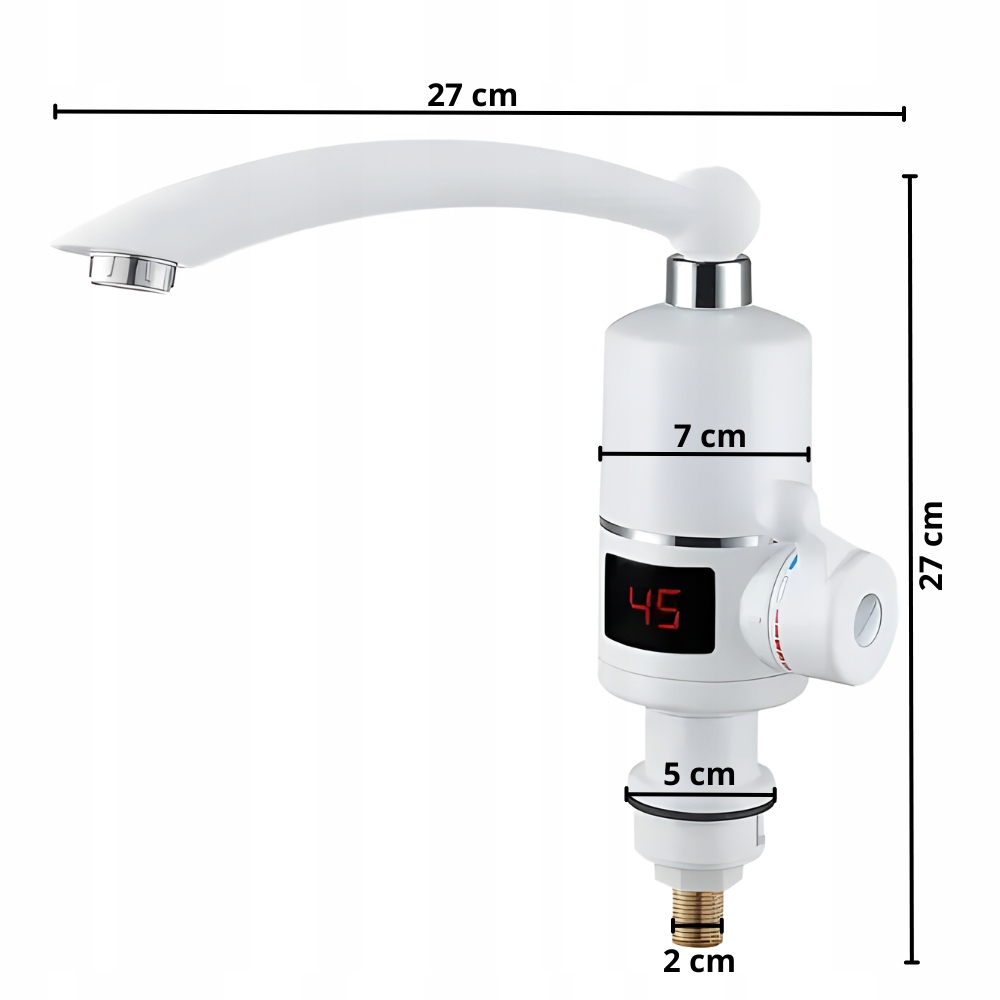 ELEKTRYCZNY PRZEPŁYWOWY PODGRZEWACZ WODY BATERIA ŁAZIENKOWA LCD 60 STOPNI Napięcie 220 V