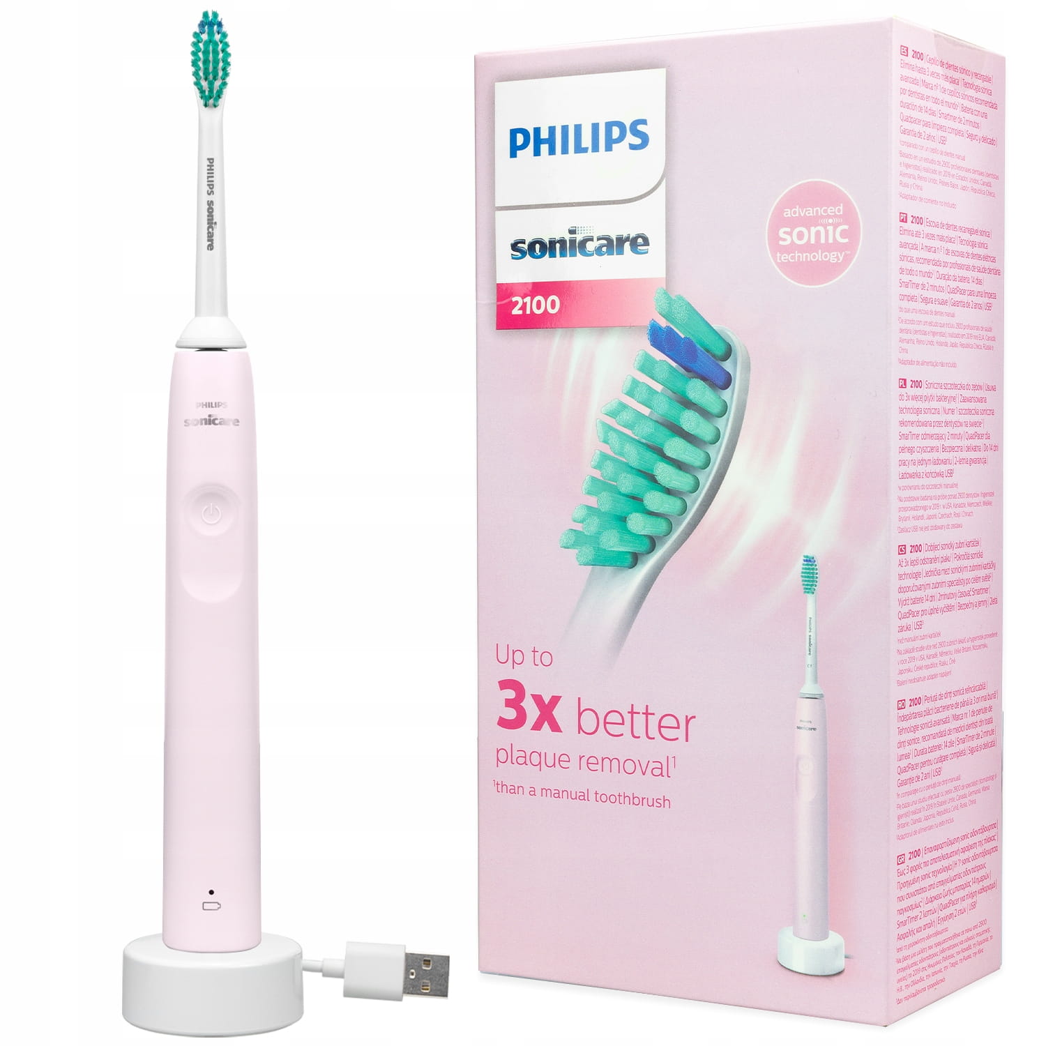 Szczoteczka Soniczna Philips 2100 HX3651/11 różowa