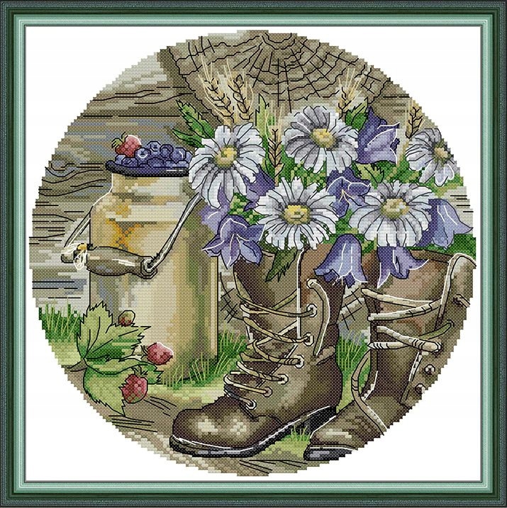 Křížková výšivka počítaná sada (kanva, mulina)