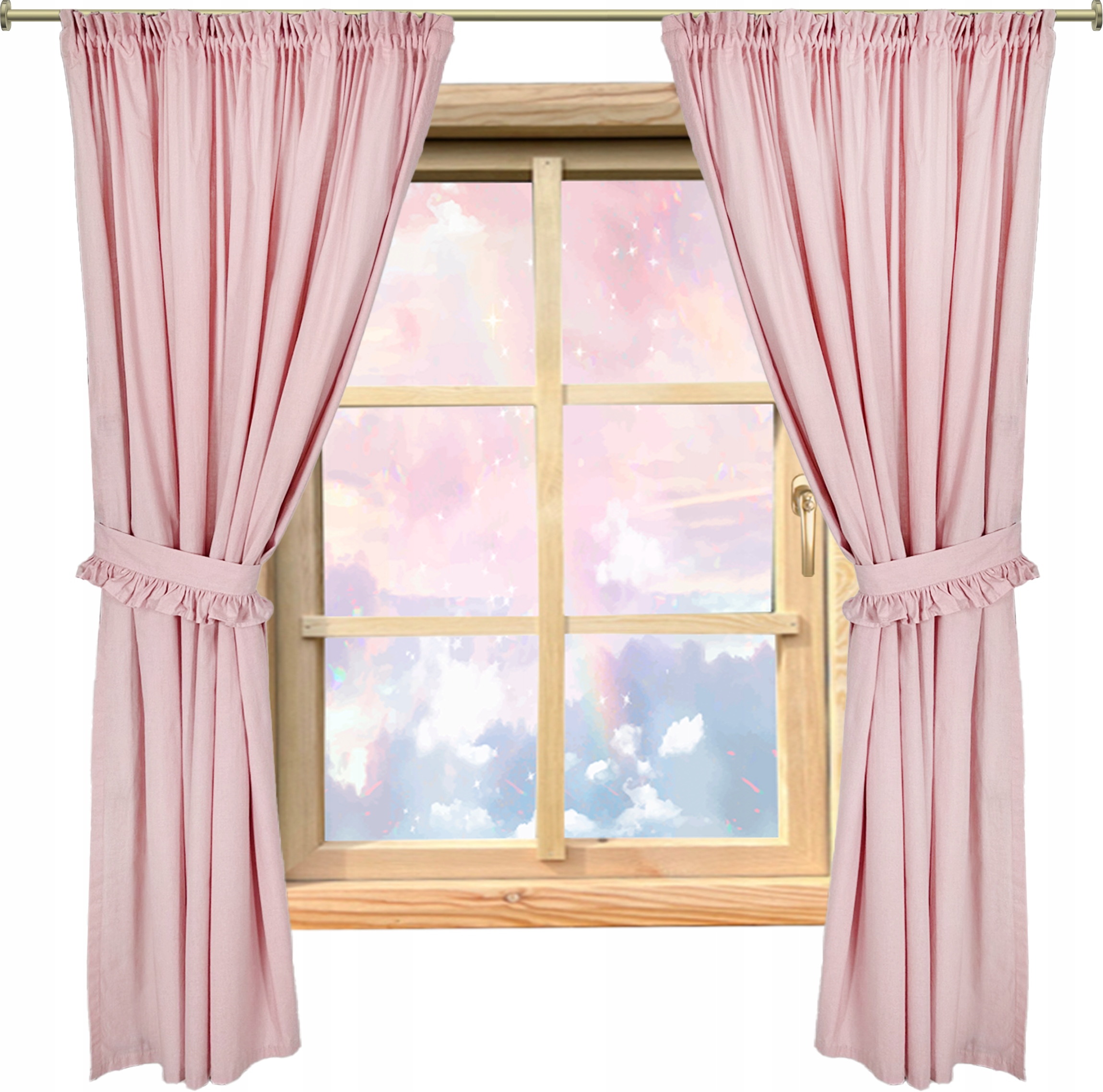 ZASŁONY DO POKOJU DZIECIĘCEGO 2szt. GŁADKIE RÓŻOWE 250cm+FALBANKA