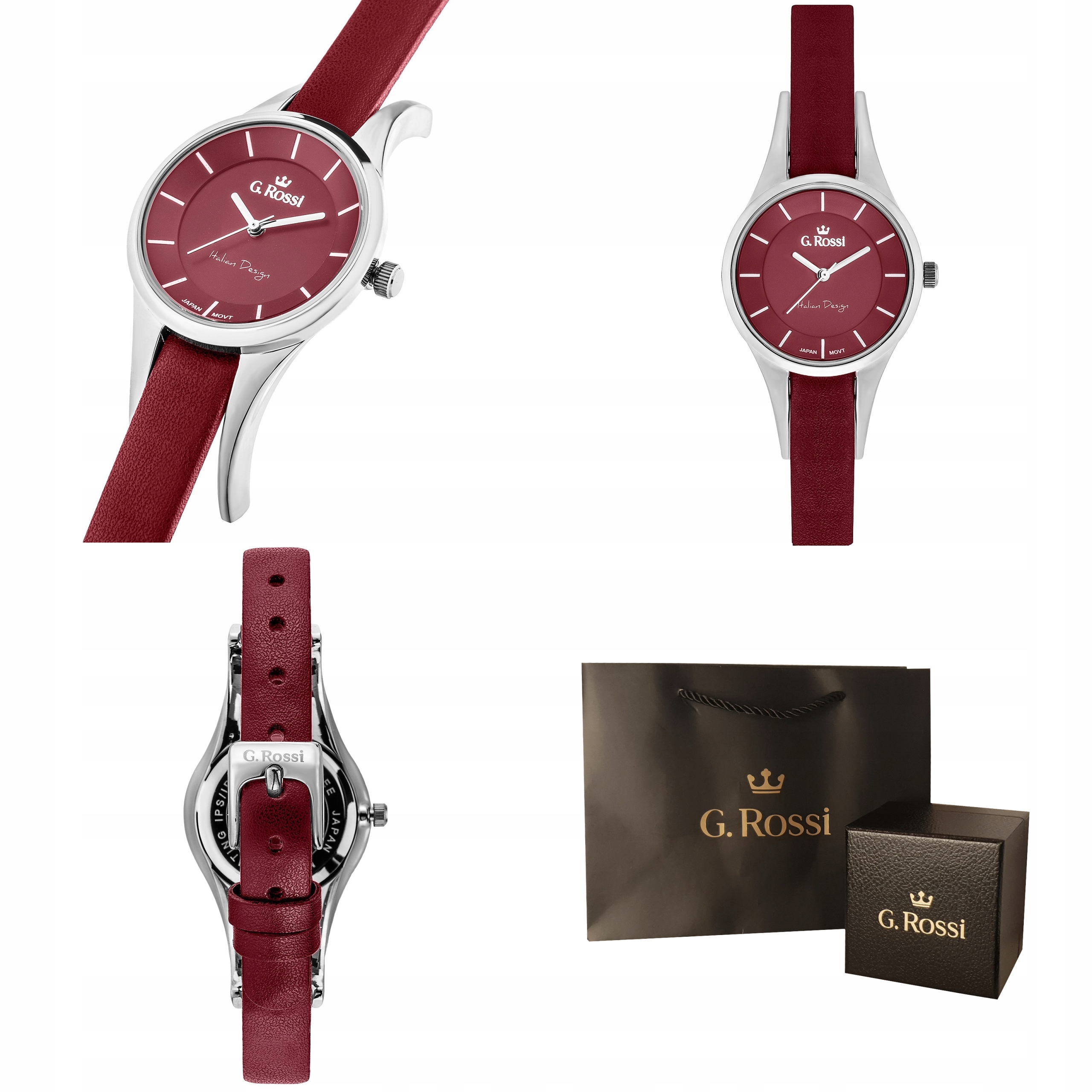 ZGAREK DAMSKI G. ROSSI ENRICA SKÓRZANY PASEK Szkiełko mineralne