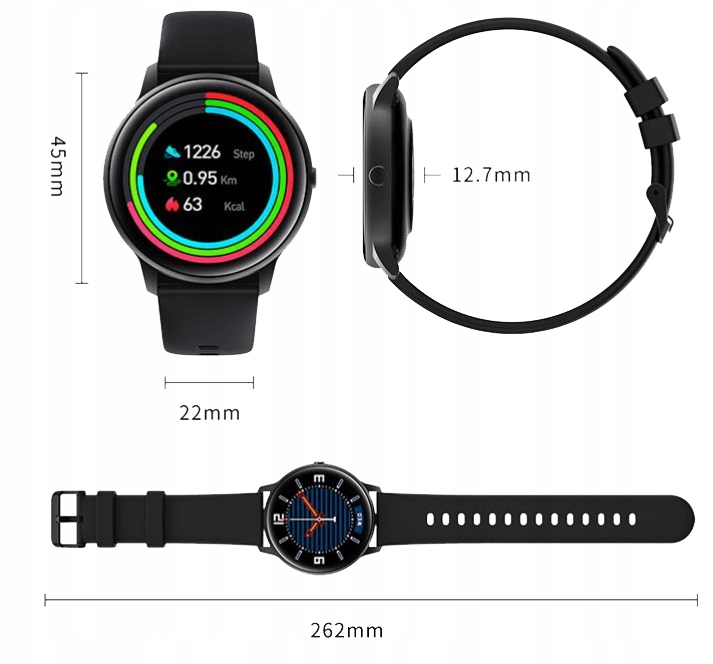 Xiaomi Mi Smartwatch IMI Labs Kw66 толщина корпуса 12,7 мм