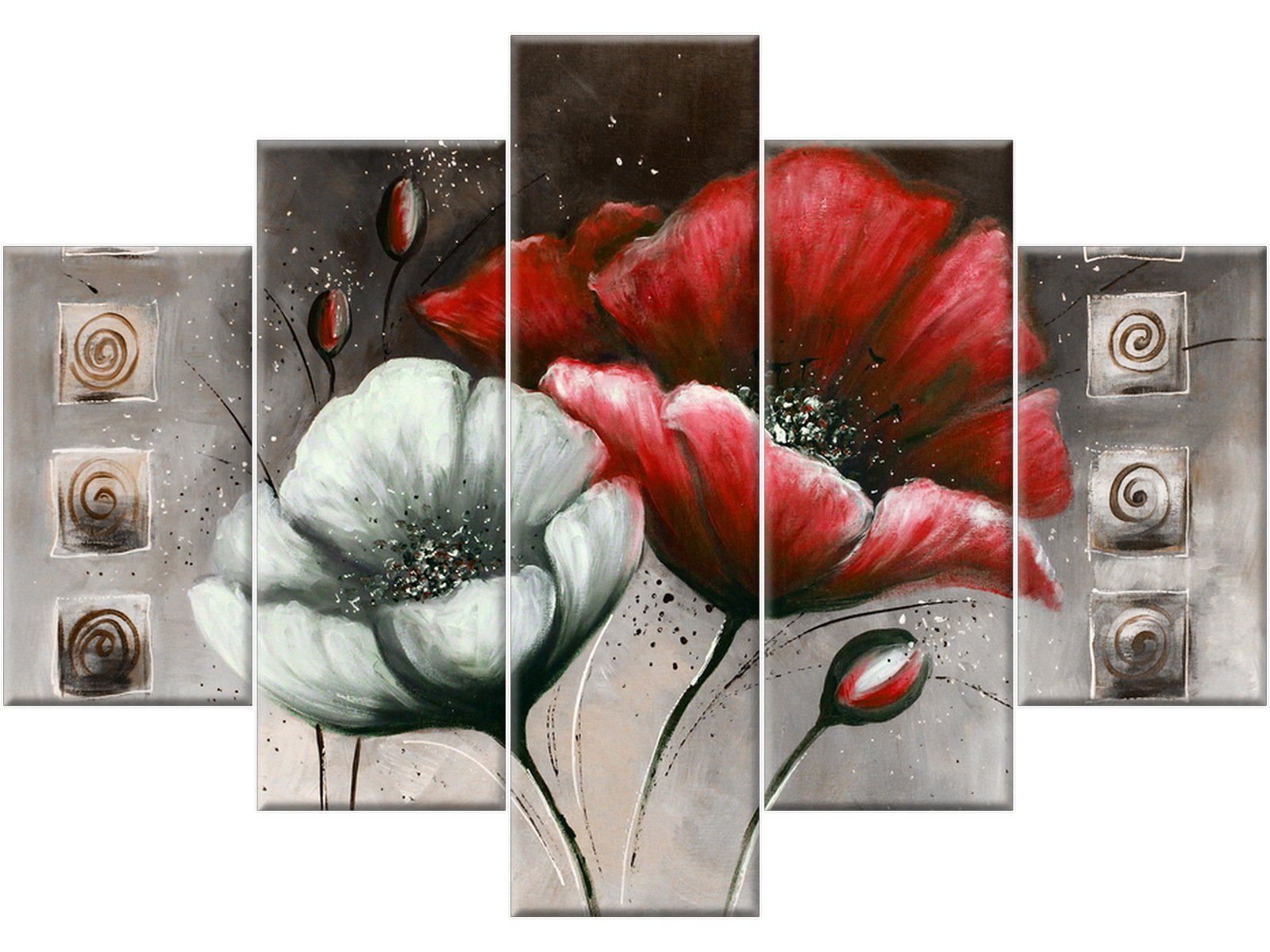 

Kwiaty Maki 150x105 Obraz Tryptyk Kwiaty do salonu