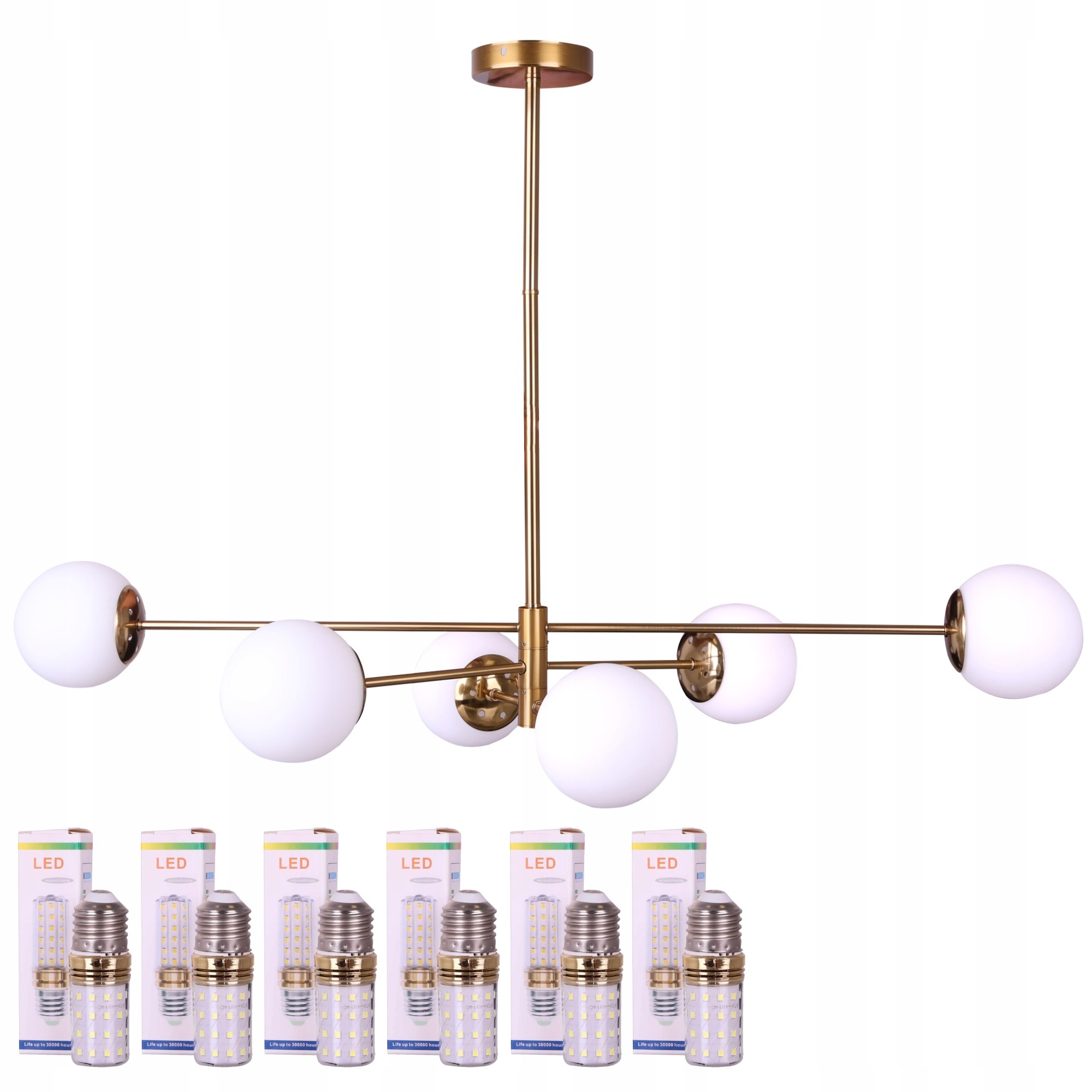 Moderní Designová Závěsná Led Lampa Zlatá Dárek Žárovky
