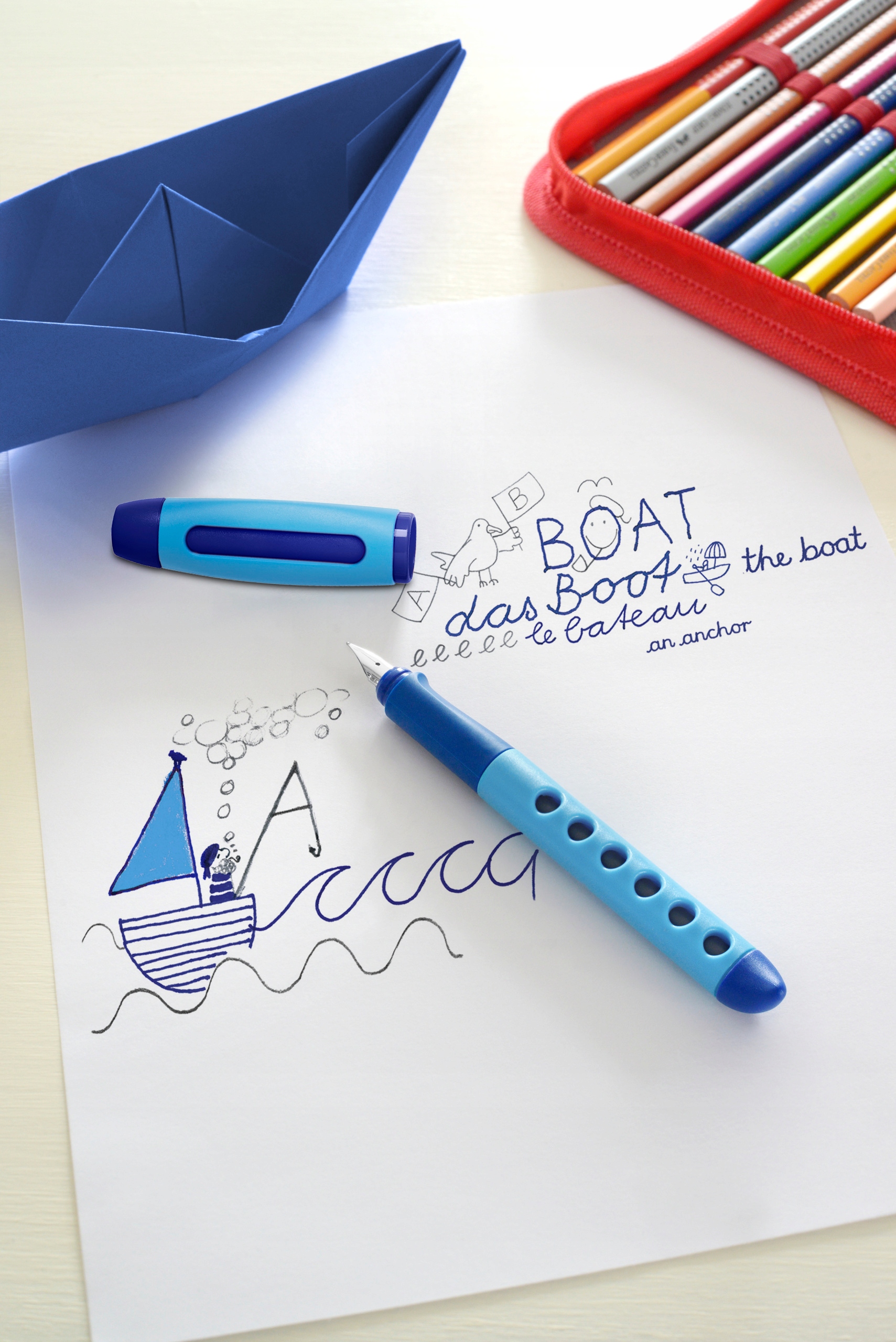 FABER-CASTELL Pióro wieczne dla praworęcznych Scribolino na naboje Kolor Odcienie niebieskiego