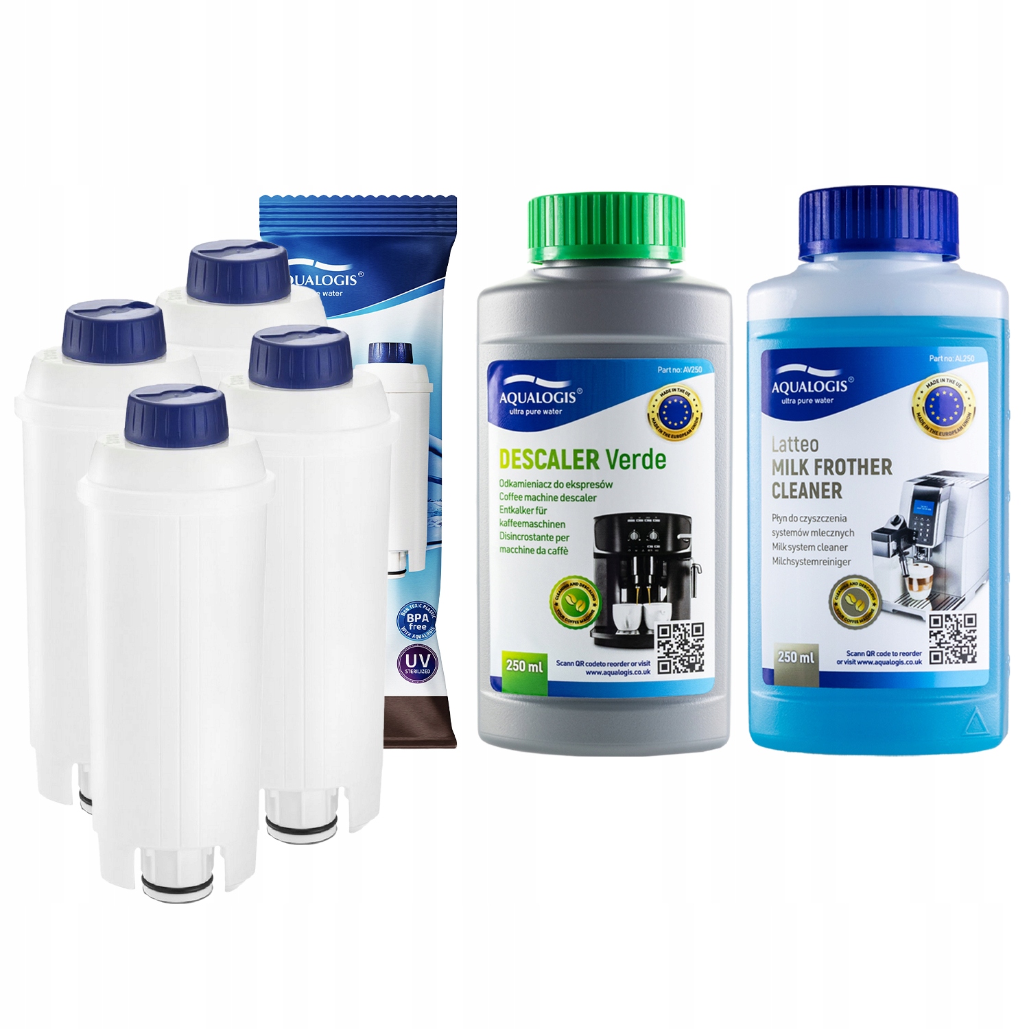 4x Filtr do kávovaru Delonghi AL-S002 Odvápňovač 250 ml Tekutina 250 ml