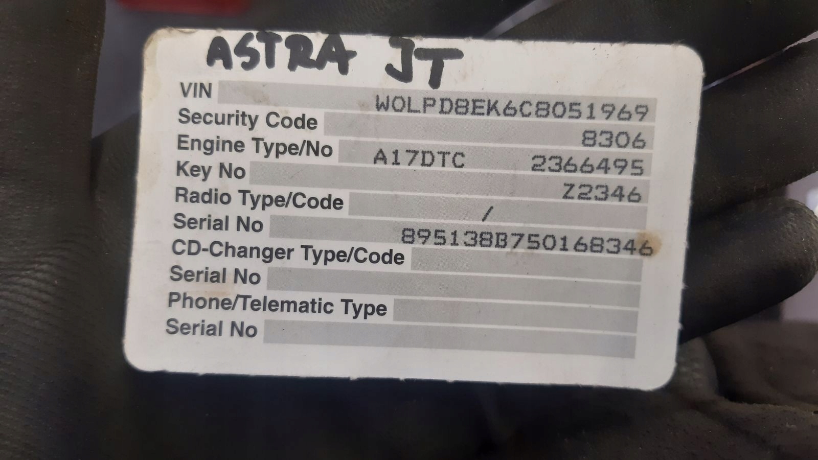 servo control Opel Astra J 1,7 CDTI