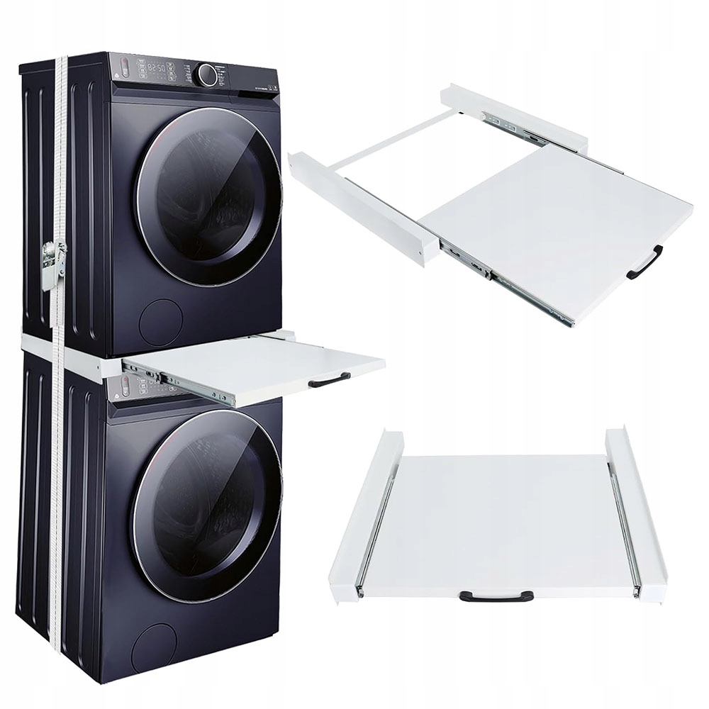 Zestaw do ustawiania pralki i suszarki z wysuwaną półką 54 × 60 × 7,5 cm