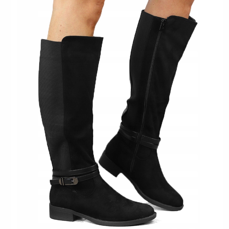 

Czarne kozaki damskie klasyczne oficerki SP10 r.38