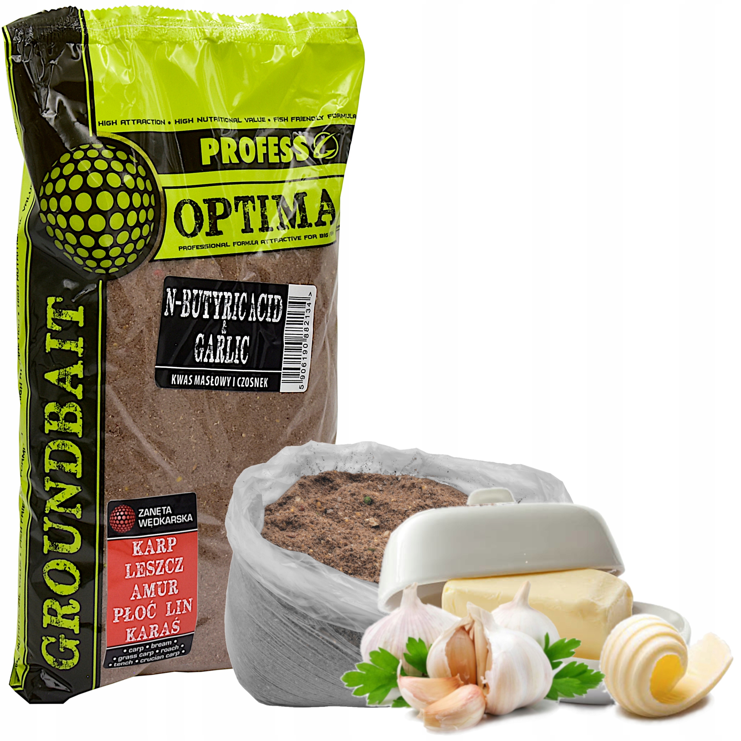 Zanęta Wędkarska PROFESS OPTIMA K Masł Czosnek 1kg