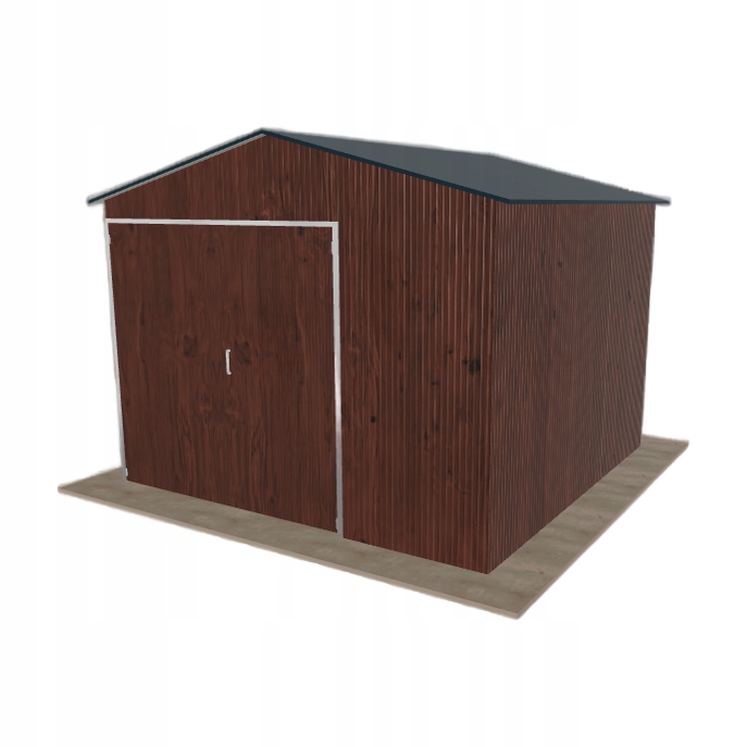 Plechová hala 4.5 x 4.5 m, sedlová, tmavý ořech, vysoká