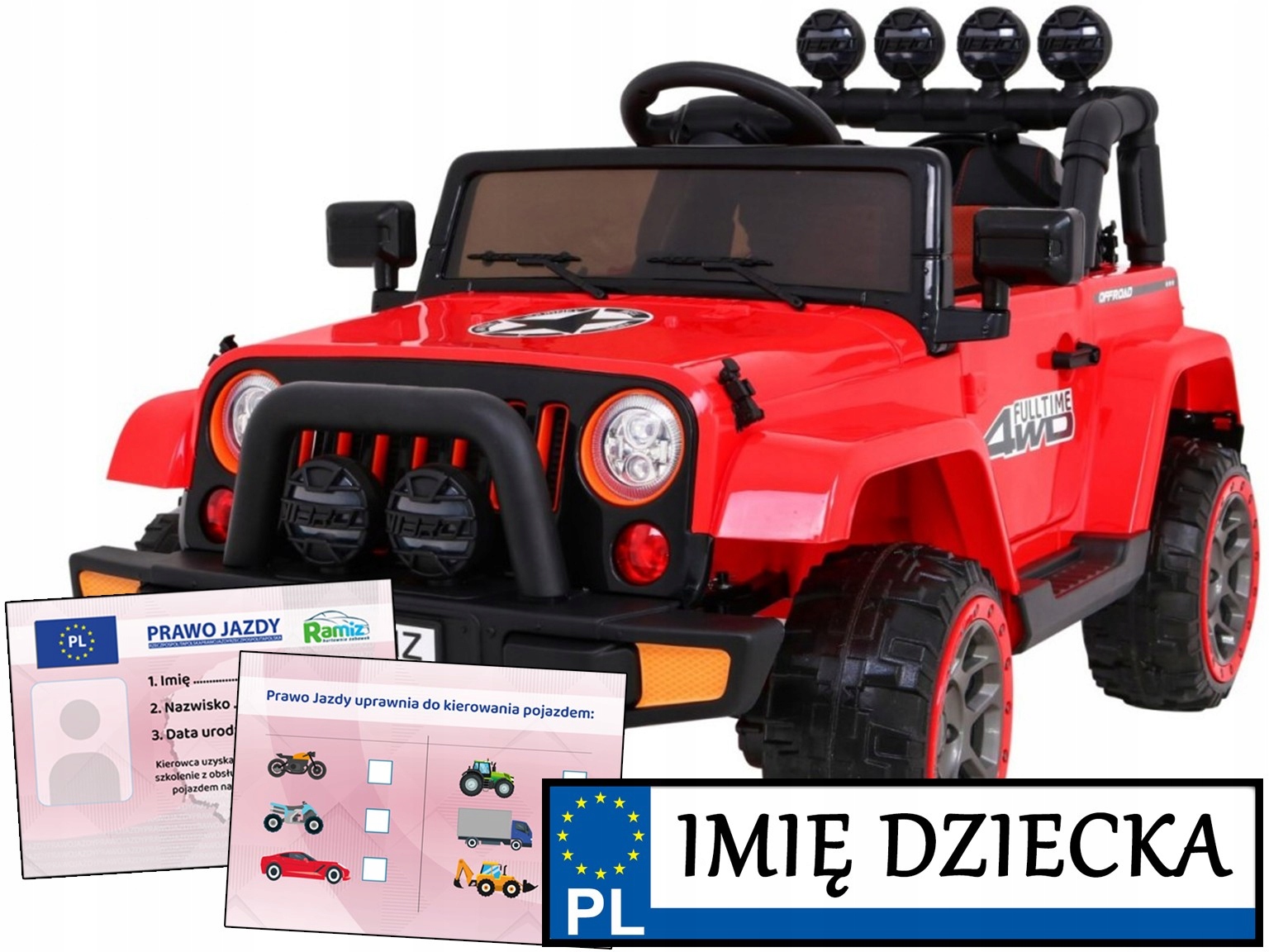 samochodzik elektryczny Full Time 4WD 4x4 bagażnik Auto Dla Dziecka
