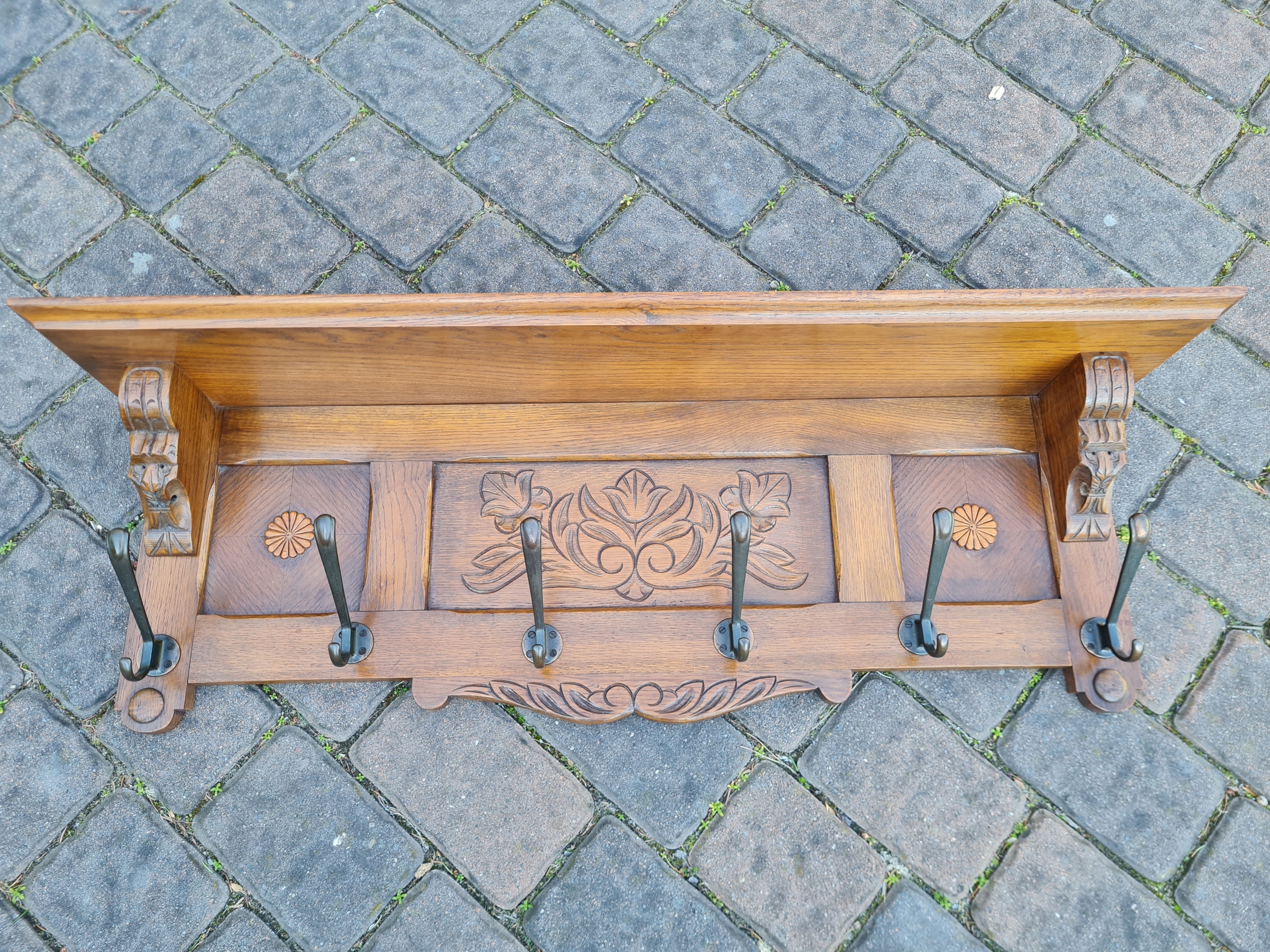 Stylowy dębowy wieszak szer. 105cm