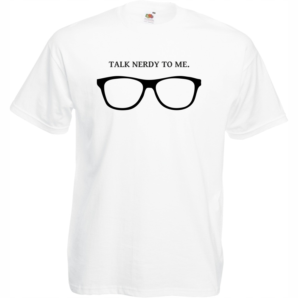

Koszulka zabawna nerd okulary kujon XL biała
