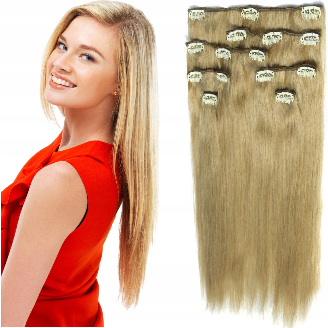 Připínací Vlasy Clip-in Dopinki Hustý Set 150 Gramů 50 CM blond 16