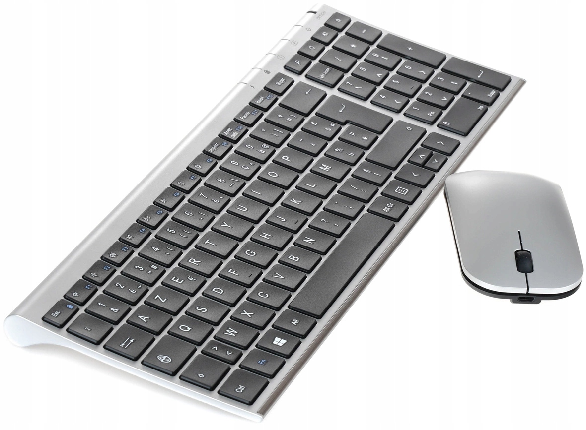 Bezprzewodowy zestaw Premium Usb 2.4GHz klawiatura Slim myszka Azerty Fr
