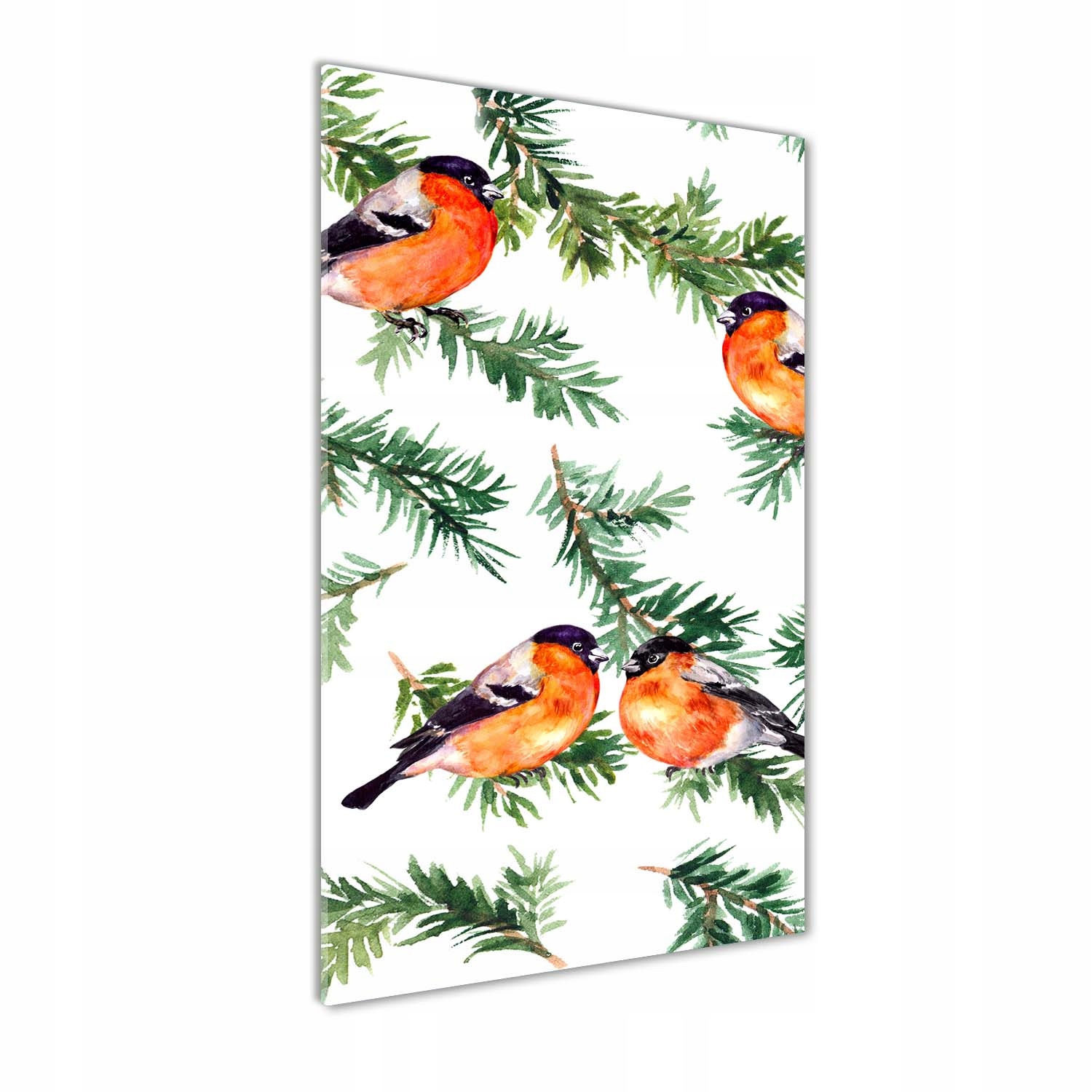 

Foto obraz szkło akrylowe Rudzik i iglaki 70x140cm