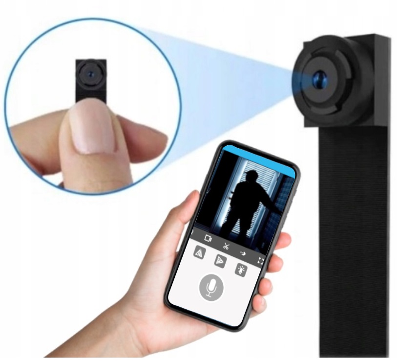 Kamera mini kamera špionážní pásky draVires WiFi tlačítko magnet