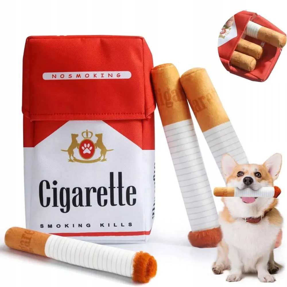 Levně 3KS Silná hračka pro psy Interaktivní hračka-cigareta-pes +krabička