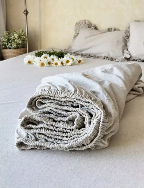 Prostěradlo s gumičkou Len (barvy velikostí) Polská výroba