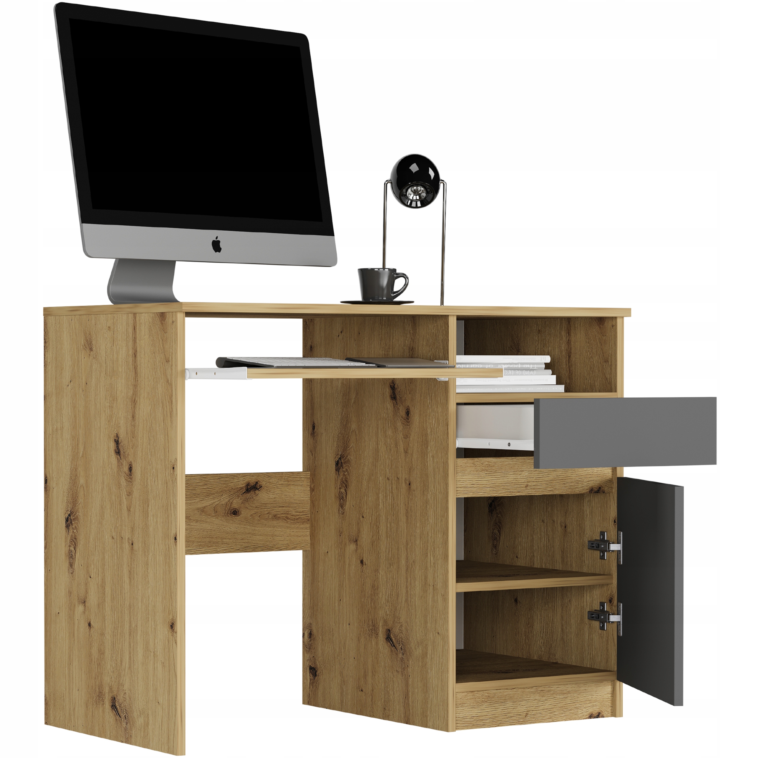 Meble biurko komputerowe stolik 96cm N-35 ARTISAN MIX ANTRACYT