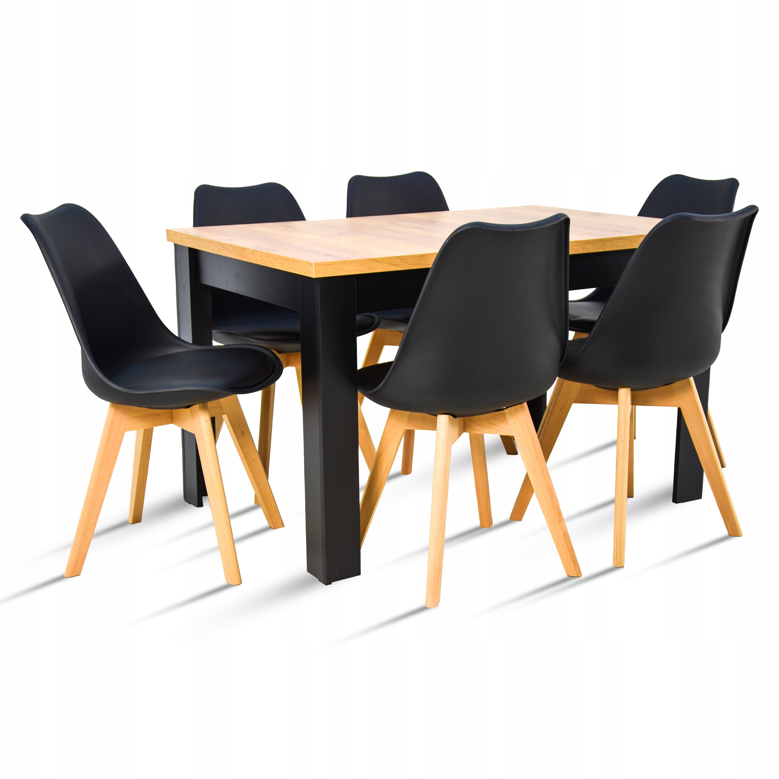 Zestaw Stół rozkładany 80x140/180 dąb craft 6 krzeseł Wybór Kolorów