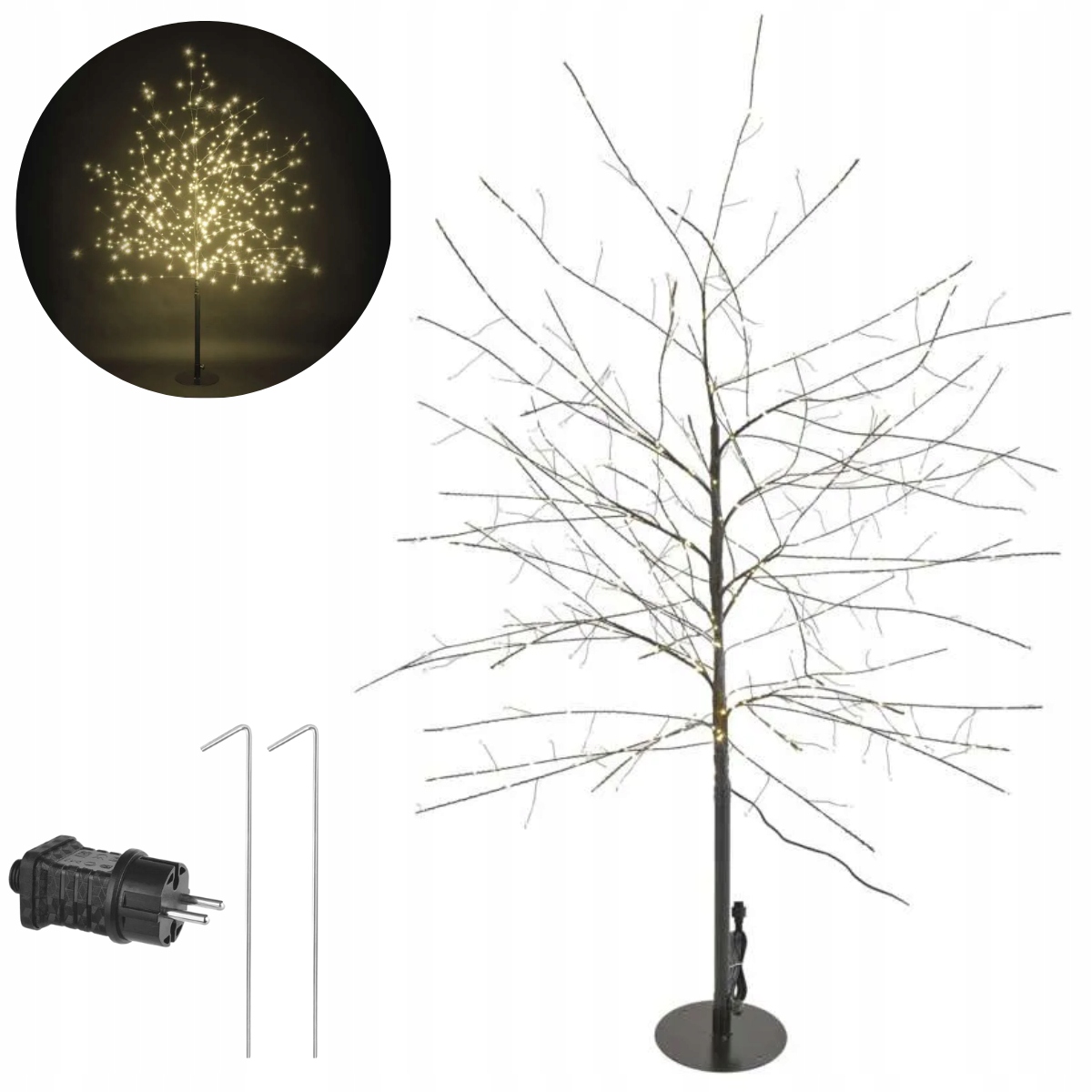 Led stromeček 120cm Vánoční ozdoba venkovní s teplým světlem Emos