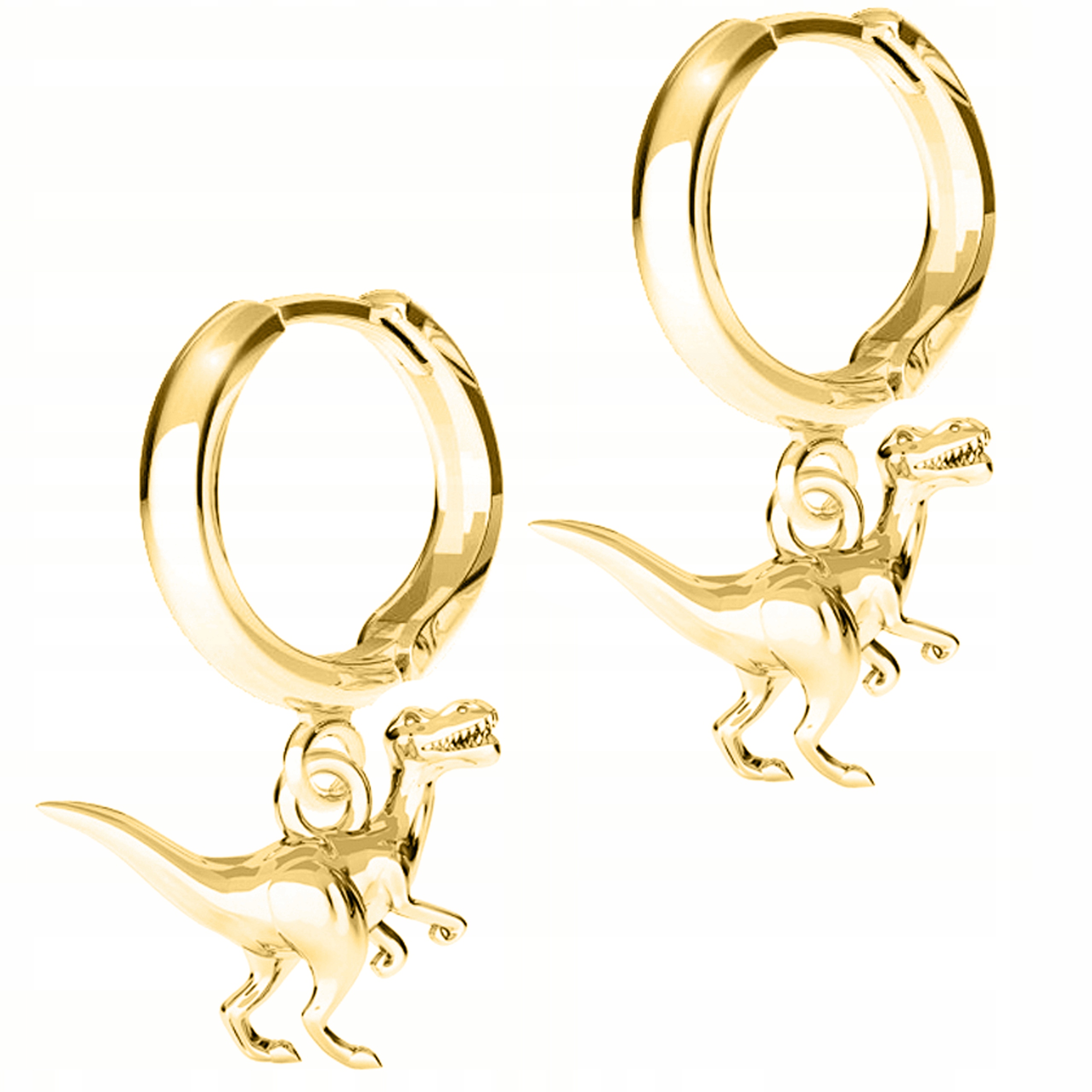 Zlaté Náušnice s dinosaurem Dinosauři Dino Dinosauři T-rex Stříbro 925