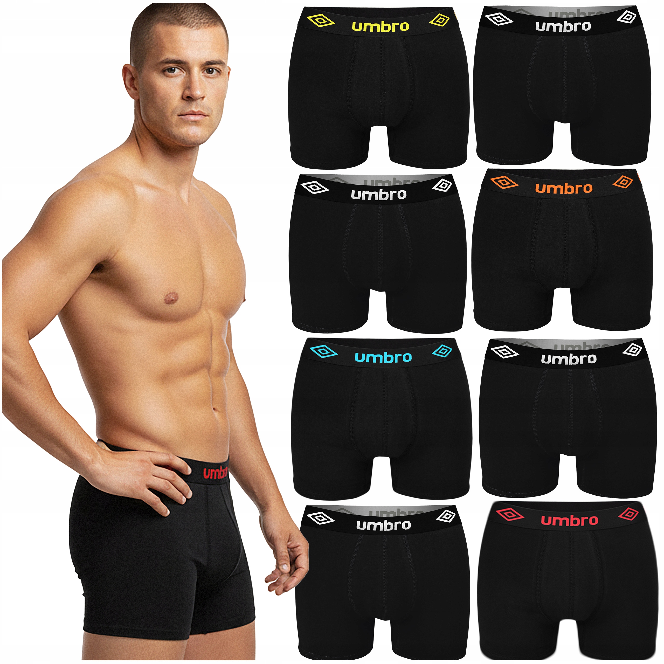 Umbro Bokserki Męskie 8 sztuk BM567 Rozmiar 2XL