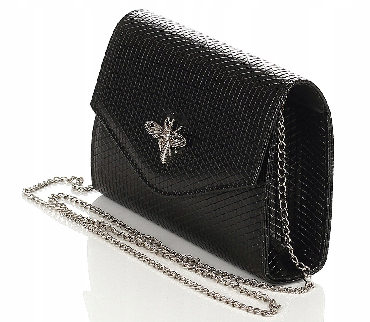 Salvare Czarna kopertówka na srebrnym łańcuszku Ważka W73TM Marka inna