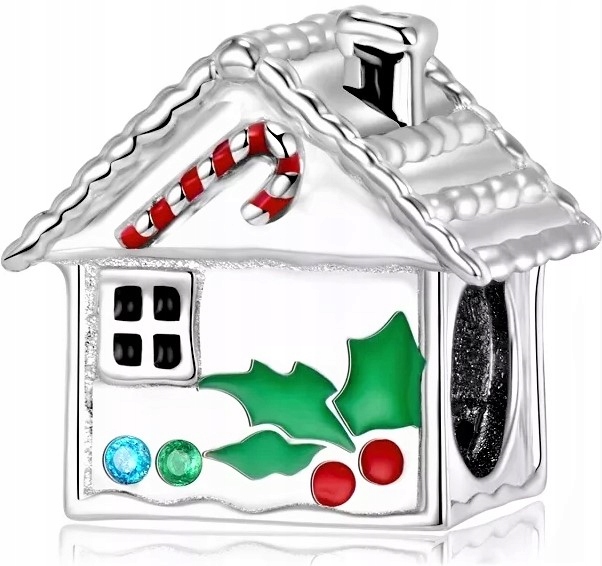 

Srebrny Charms Domek Chatka Na Święta 925