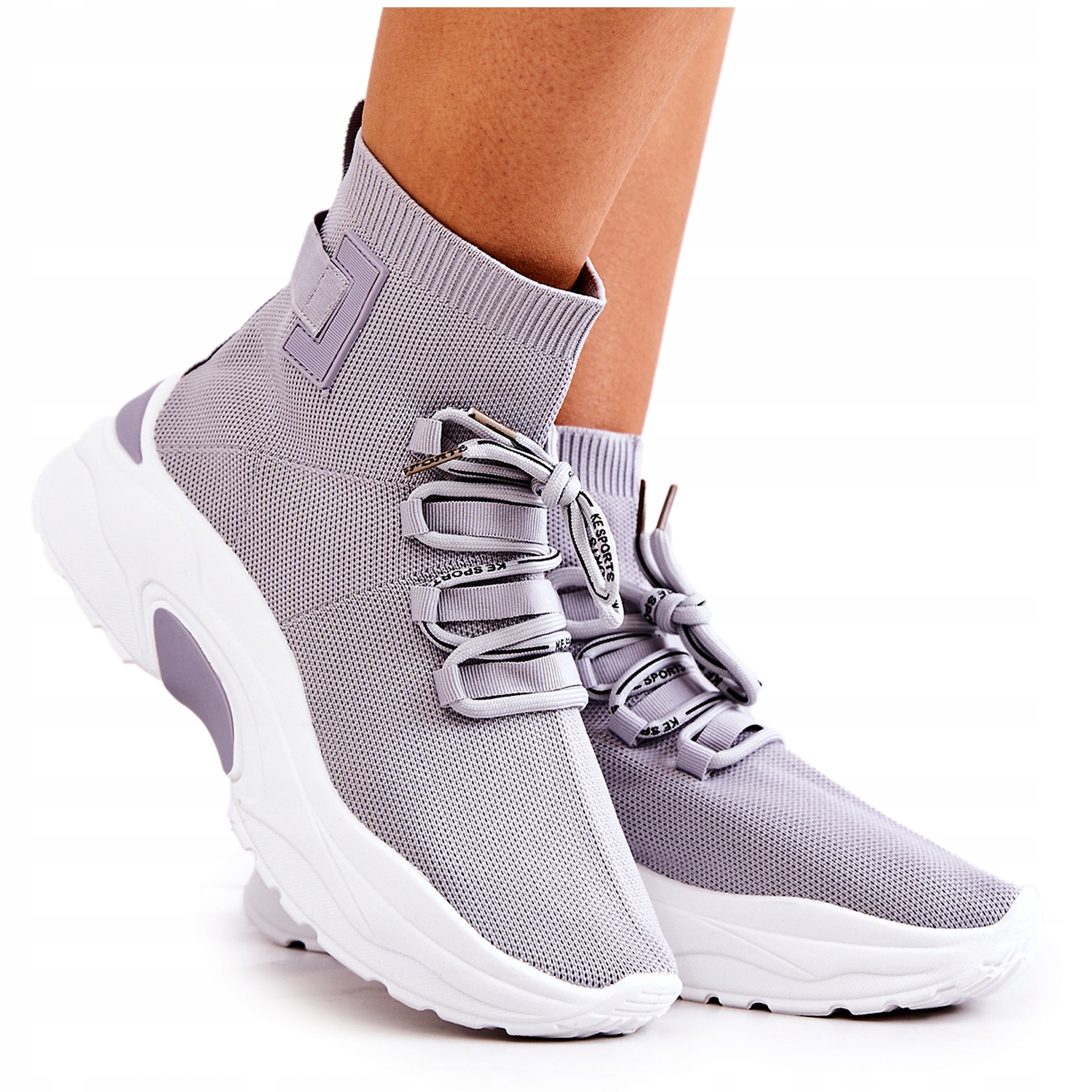

Damskie Buty Skarpetkowe Sneakersy Szare 37
