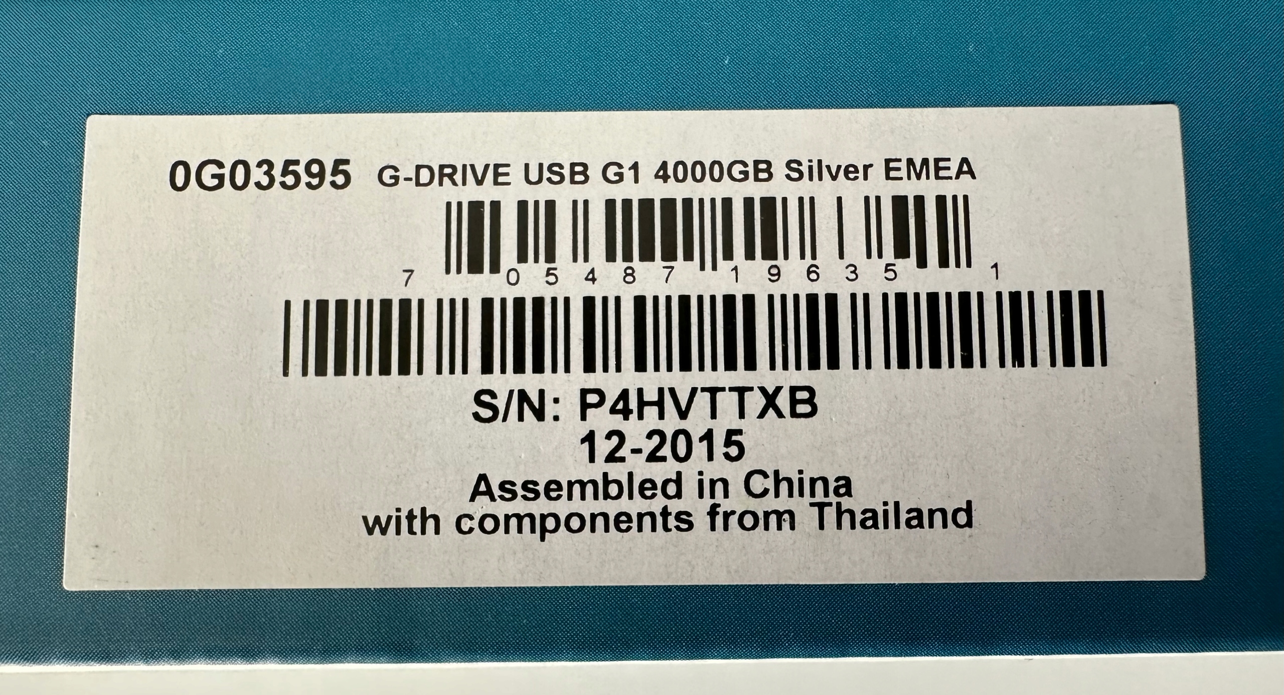 Dysk zewnętrzny G-Drive 4TB (USB-3) Rodzaj dysku HDD