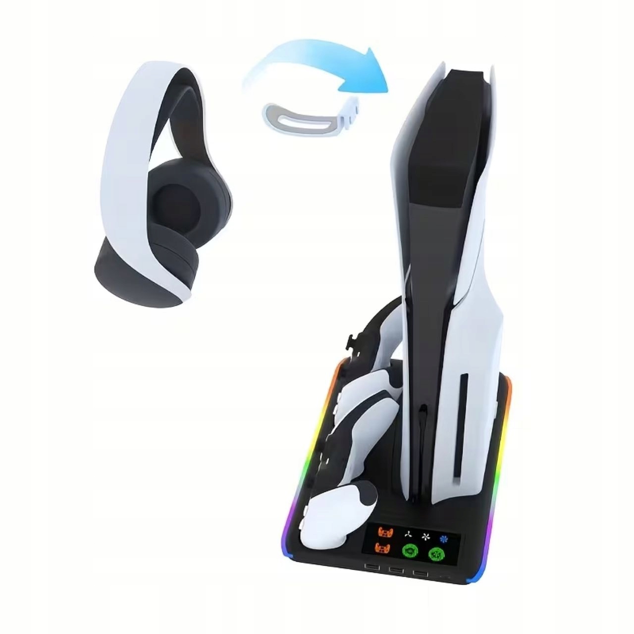 Chladicí stanice PS5 Nabíjení Rgb Padů Podstavec pod konzolu Ventilátor