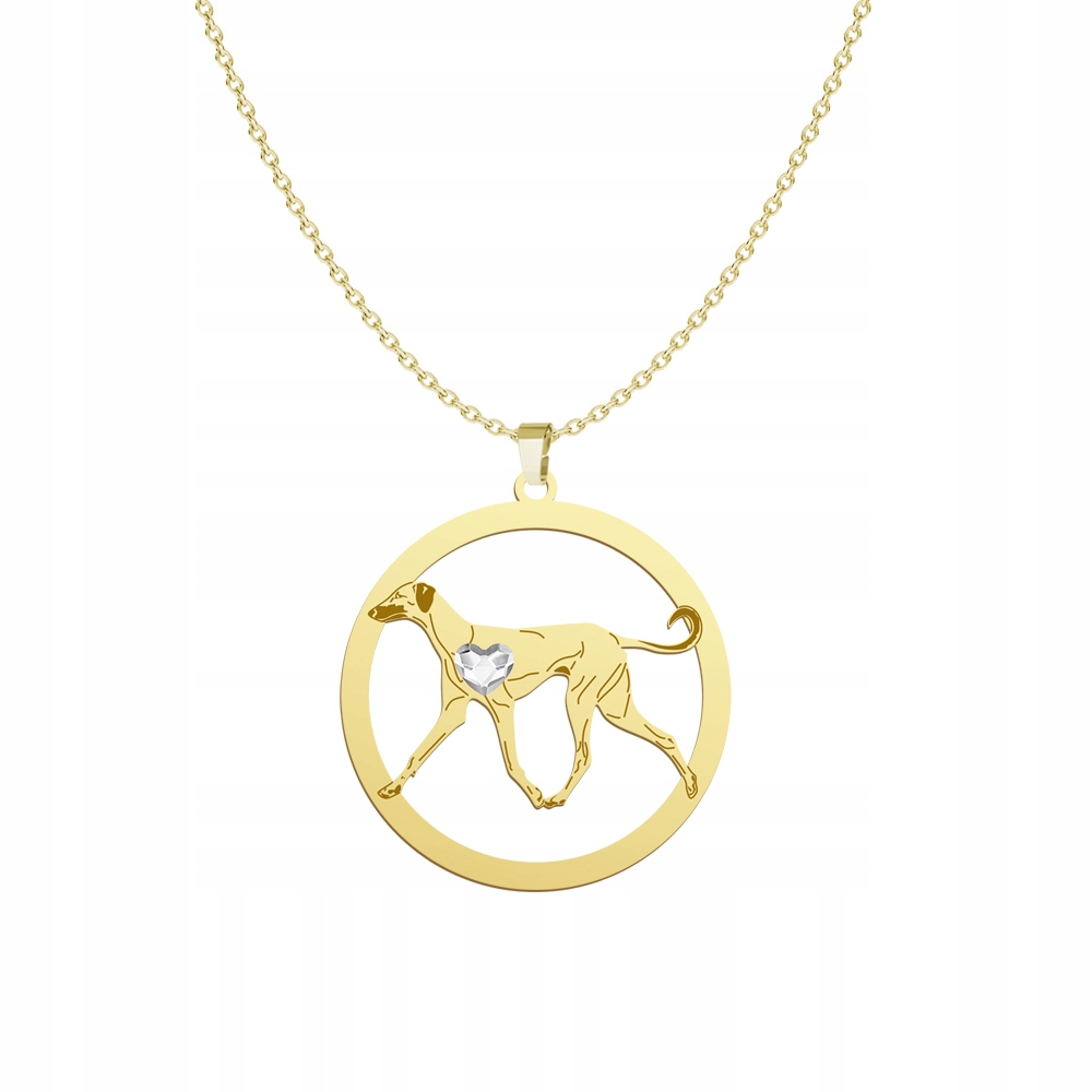 Arabský chrt Sloughi Náhrdelník Pozlacený 925 dárek Gravírování Bonus