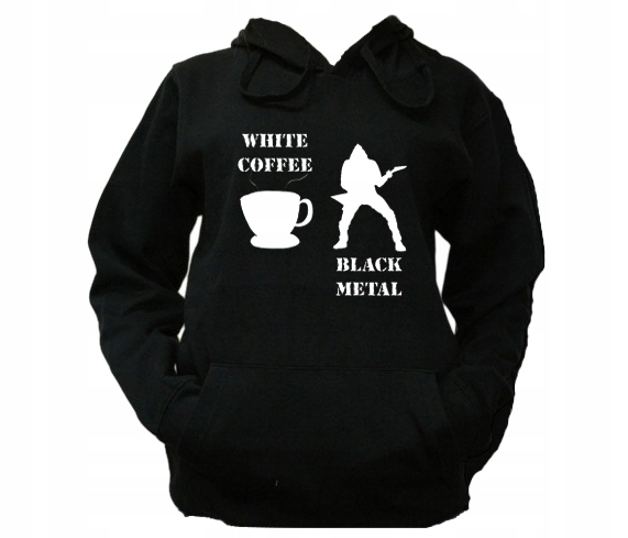 

L Bluza Kaptur Męska White Coffee Black Metal