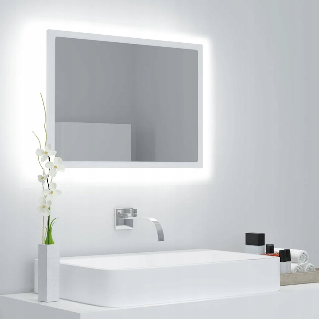 vidaXL Led koupelnové zrcadlo bílé 60 x 8,5 x 37 cm akrylové