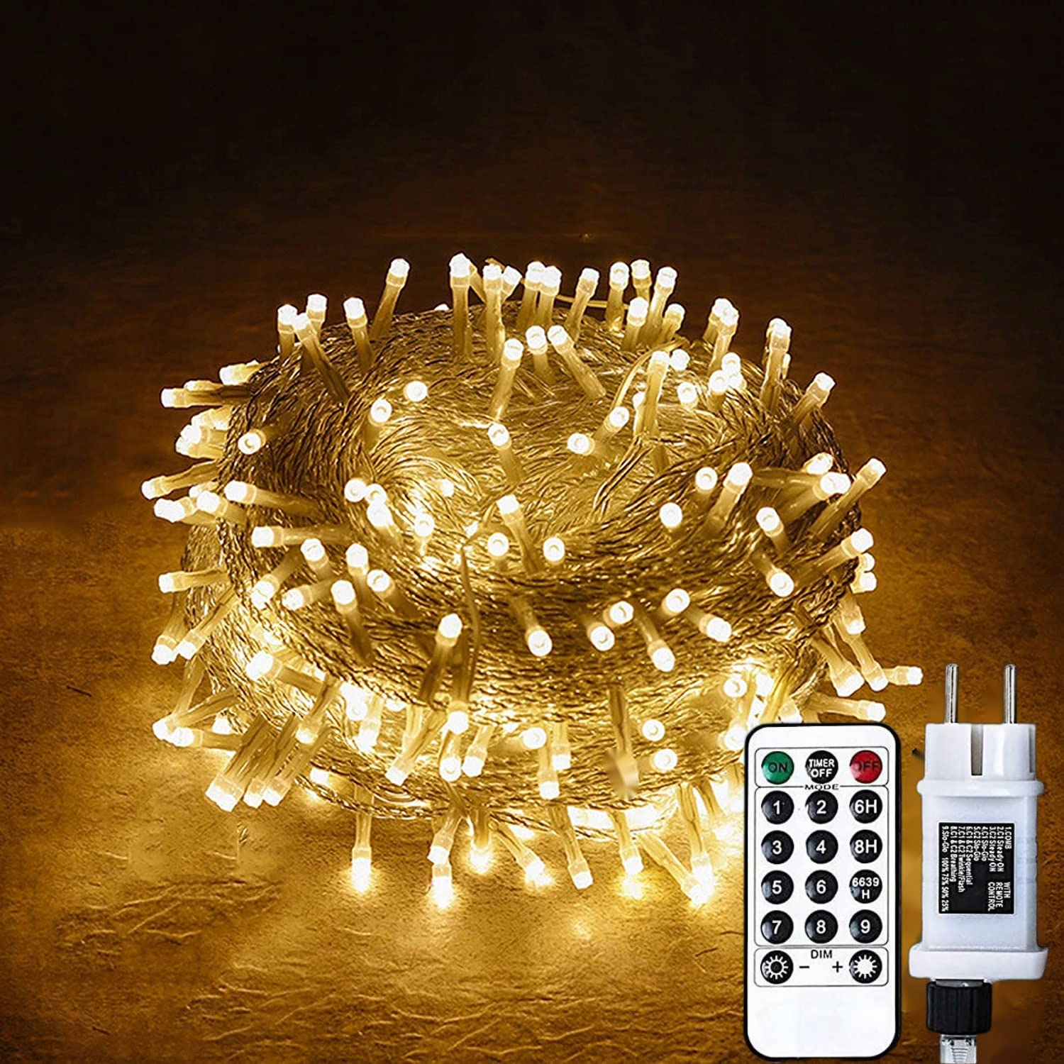Gresonic Lampki Choinkowe Na Boże Narodzenie Łańcuch 200 Led 20M Białe — miniatura 2