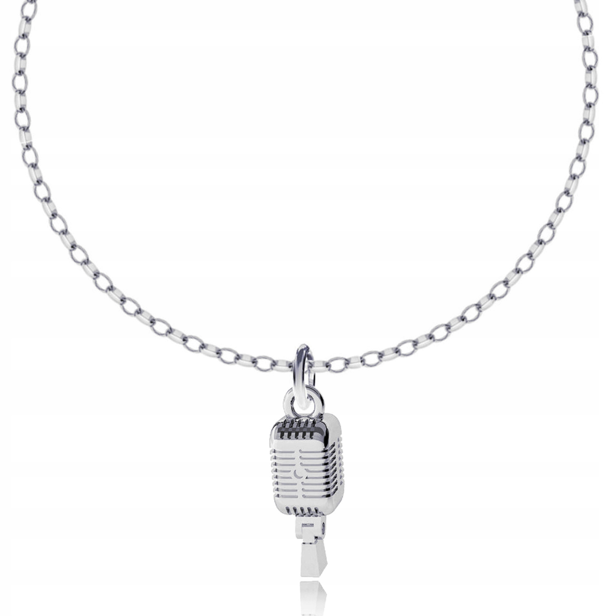 Mikrofon 3D Stříbrný náramek rolo oval stříbro 925