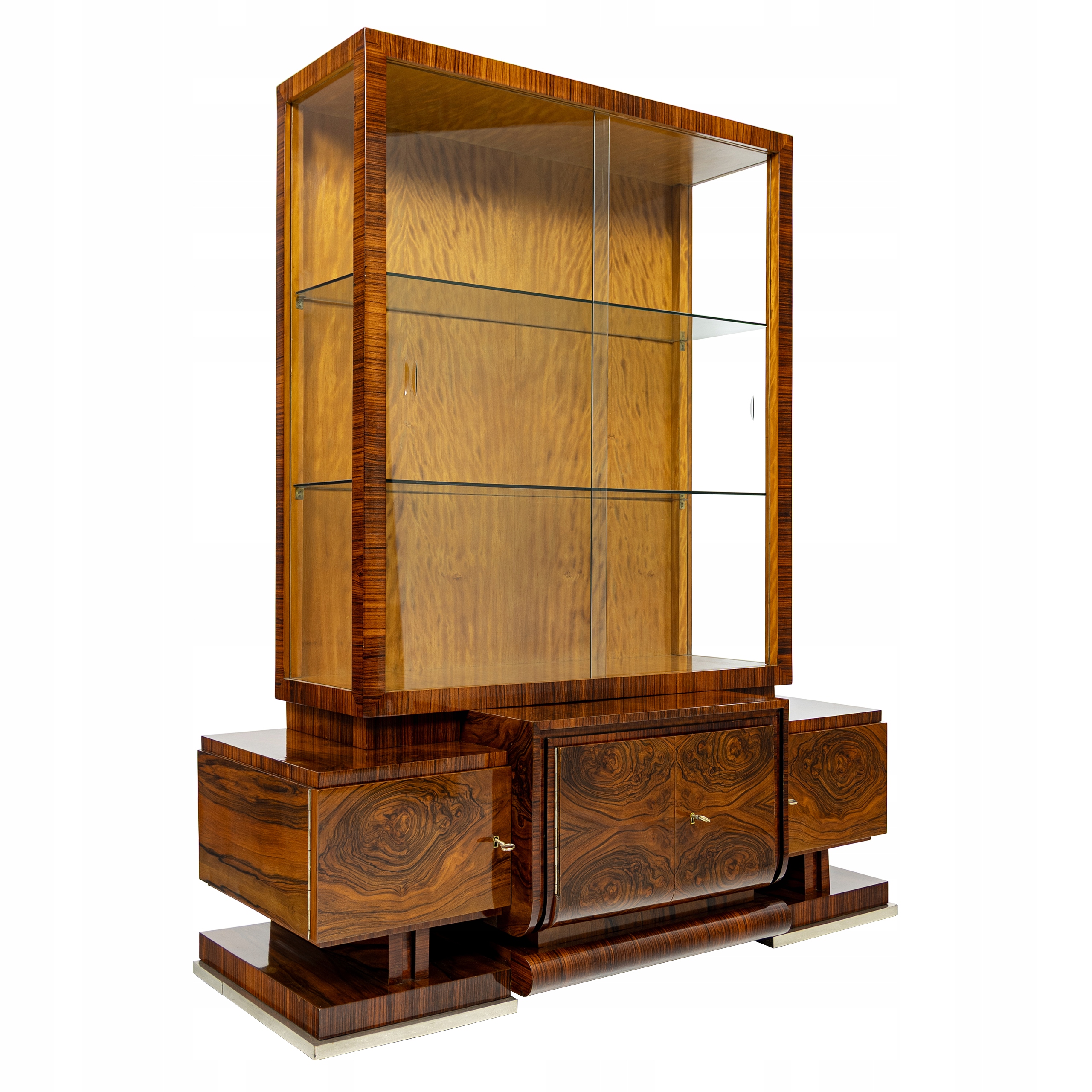 SERWANTKA ART DECO (1925-1939) PO RENOWACJI – WITRYNA ORZECH / PALISANDER !