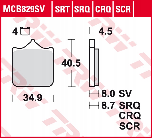 Brzdové doštičky MCB829CRQ