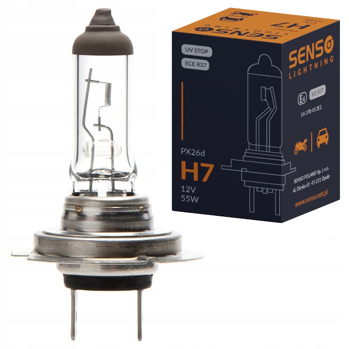 

Żarówka Senso H7 12V 55W Homologacja E4