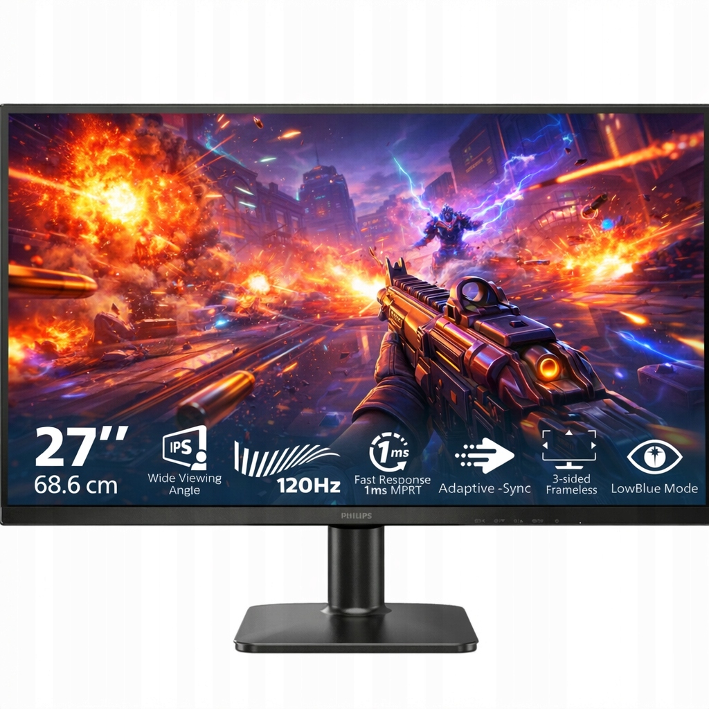 Bezrámový herný monitor Philips 27 palcov 120 Hz 1MS Mprt Ips Hdmi Async