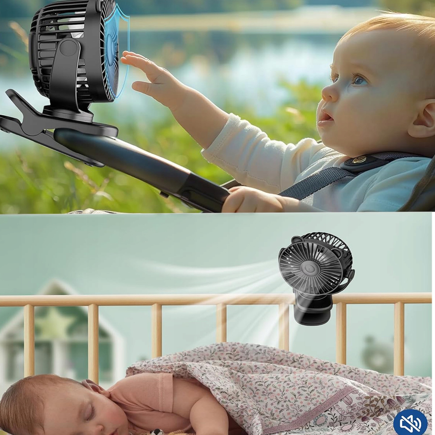 WENTYLATOR BIURKOWY WIATRAK BEZPRZEWODOWY STOJĄCY + KLIPS 2000MAH USB Marka Bedee