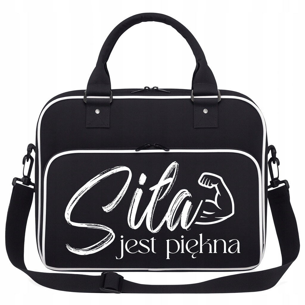 Torba Czarna Siła Jest Piękna Pojemna Na Siłownię Trening Fitness Pilates