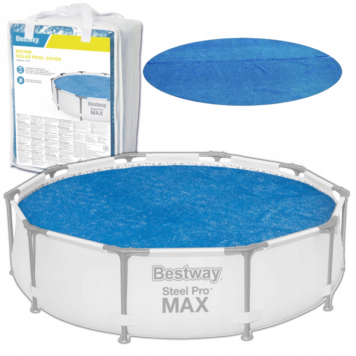 Pokrywa Solarna Na Basen Stelażowy Rozporowy 305CM Bestway 58241 Torba