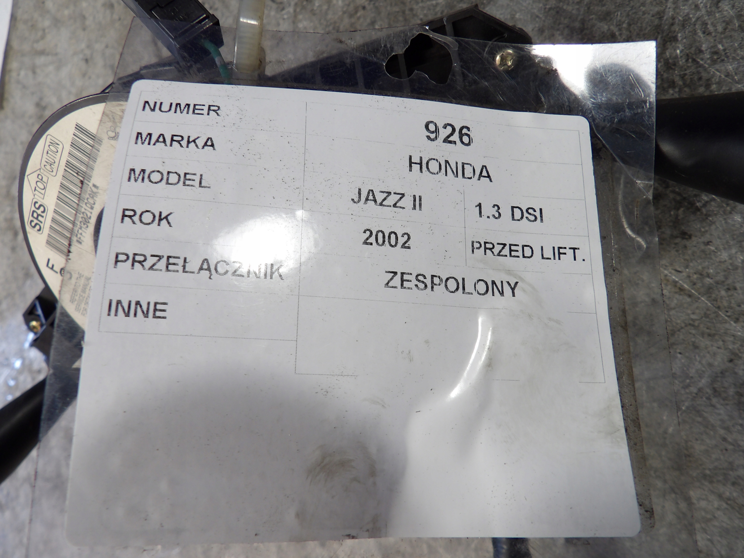 Honda Jazz II DEVIO LUCI TERGICRISTALLO TERGI 1,3DSI