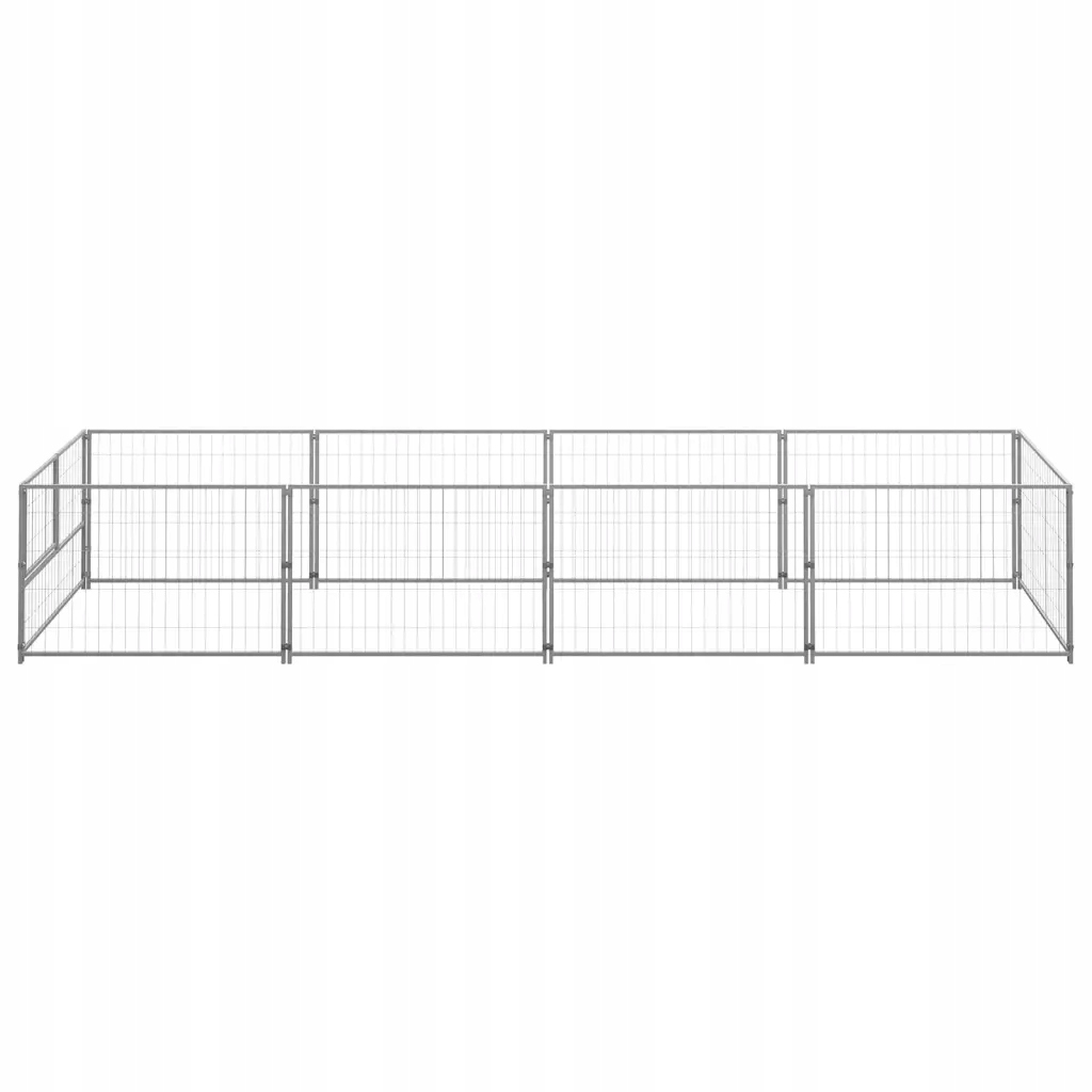 Levně vidaXL Kotec pro psa, stříbrná, 4 m², ocelová